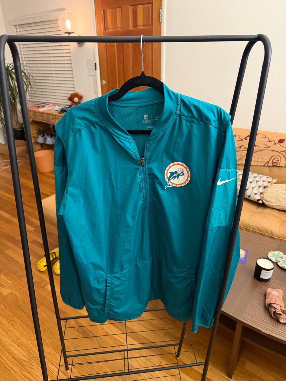 Nike Miami Dolphins On-Field Storm-FIT Quarter-Zip Jacket Large